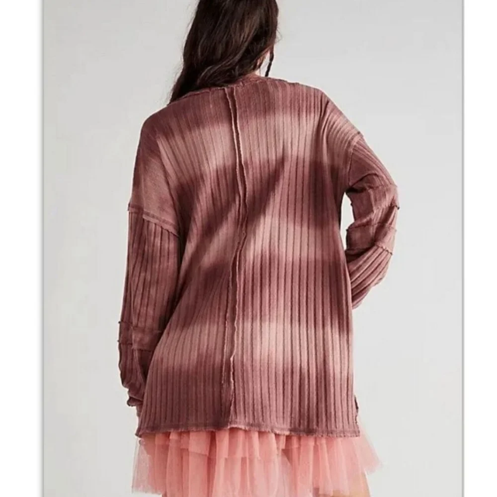 Free People Sunset Tee‎ Chocolate Merlot Long Sleeve